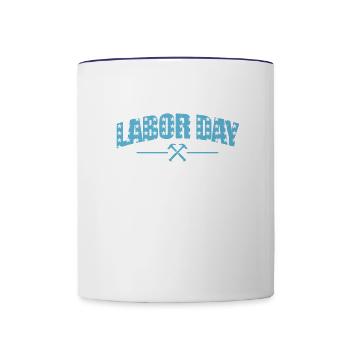 Labor Day USA - Contrast Coffee Mug - white/cobalt blue - Front