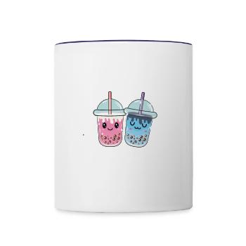Funny Bubble Tea Saying for a Bubble tea drinker - Contrast Coffee Mug - white/cobalt blue - Front