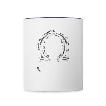 Omega Symbol Splash - Contrast Coffee Mug - white/cobalt blue - Front