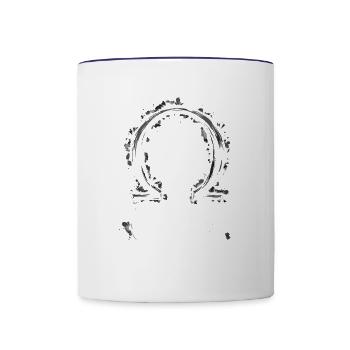Omega Symbol Splash - Contrast Coffee Mug - white/cobalt blue - Front