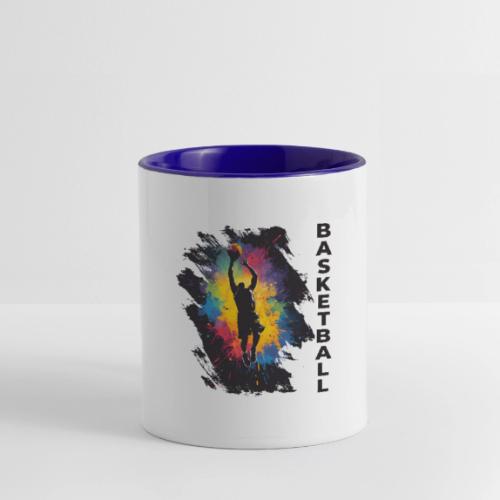 High Energy Basketball Paint Splatter Art - Contrast Coffee Mug