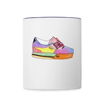 Sneaker - Contrast Coffee Mug - white/cobalt blue - Front