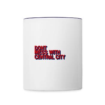 dont mess with central city - Contrast Coffee Mug - white/cobalt blue - Front