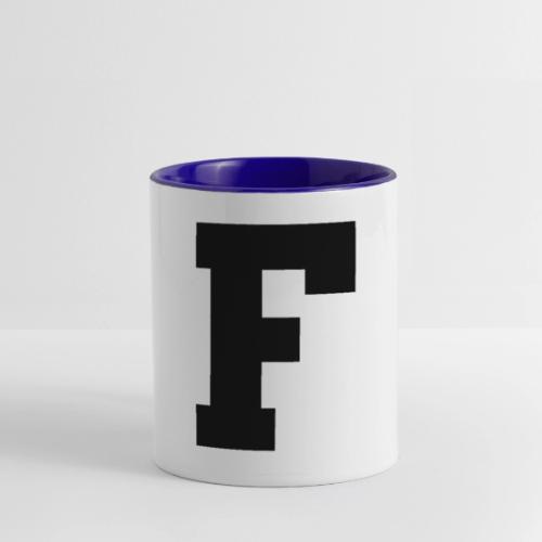 Varsity Letter F Athletic Monogram - Contrast Coffee Mug