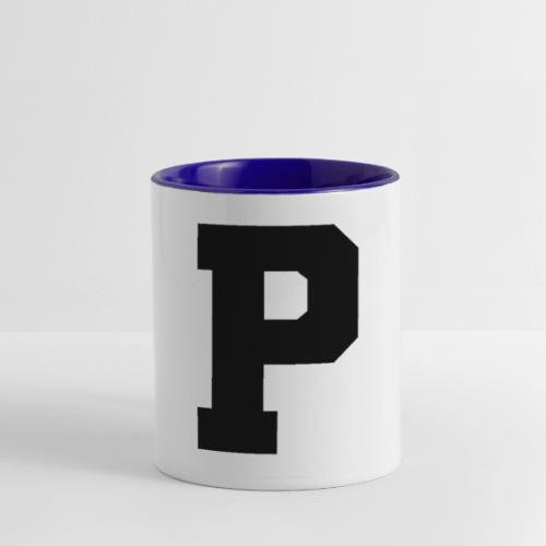 Varsity Letter P Athletic Alphabet Design - Contrast Coffee Mug