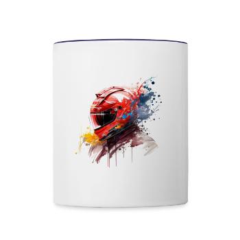 Velocity Shield Racing Helmet Splash - Contrast Coffee Mug - white/cobalt blue - Front