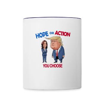 Hope & Action - Contrast Coffee Mug - white/cobalt blue - Front