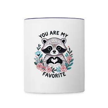 Raccoon You are my FAVORITE Cute Raccoon Gifts - Contrast Coffee Mug - white/cobalt blue - Front