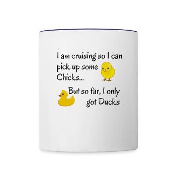Chicks Ducks - Contrast Coffee Mug - white/cobalt blue - Front