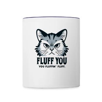 Cute cat design on a comfy tee Funny cat t-shirt - Contrast Coffee Mug - white/cobalt blue - Front