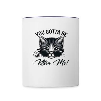 Cute cat design on a comfy tee Funny cat t-shirt f - Contrast Coffee Mug - white/cobalt blue - Front
