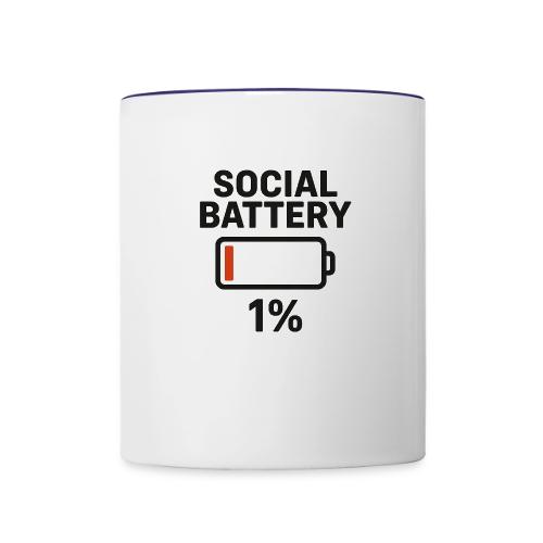 Social battery 1 percent - Contrast Coffee Mug