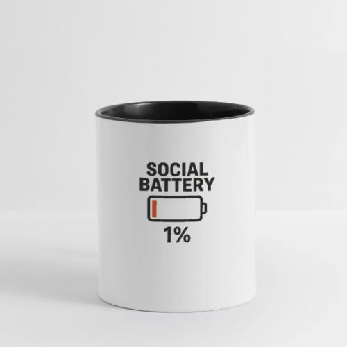Social battery 1 percent - Contrast Coffee Mug