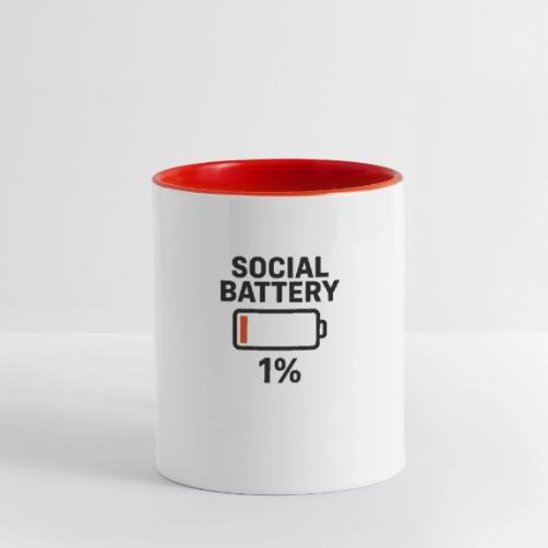 Social battery 1 percent - Contrast Coffee Mug