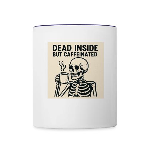 Skeleton Sipping Coffee - Contrast Coffee Mug