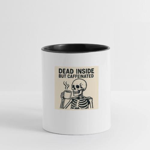 Skeleton Sipping Coffee - Contrast Coffee Mug