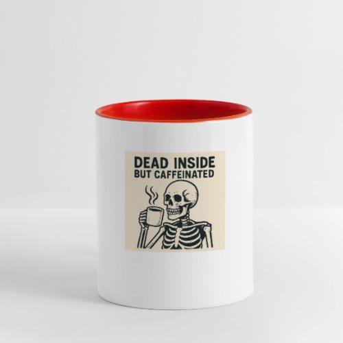 Skeleton Sipping Coffee - Contrast Coffee Mug