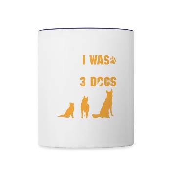 I was normal 3 dogs back - Contrast Coffee Mug - white/cobalt blue - Front