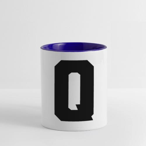 Varsity Letter Q Collegiate Font Graphic - Contrast Coffee Mug