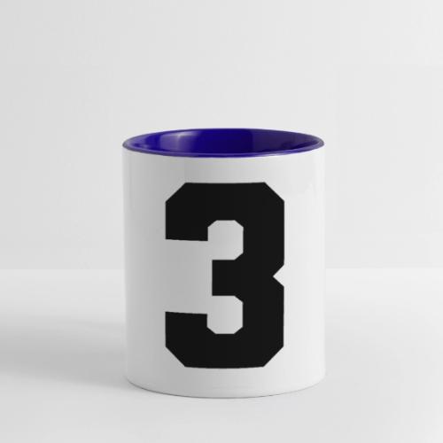 Varsity Number 3 Athletic Font - Contrast Coffee Mug