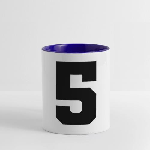 Varsity Number 5 Athletic Design - Contrast Coffee Mug
