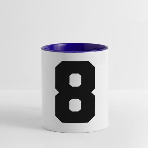 Varsity Number 8 College Style - Contrast Coffee Mug