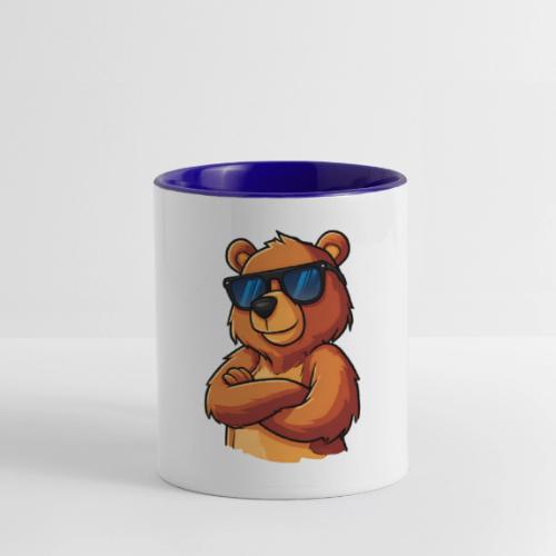 Cool Bear Sunglasses Cartoon Design - Contrast Coffee Mug
