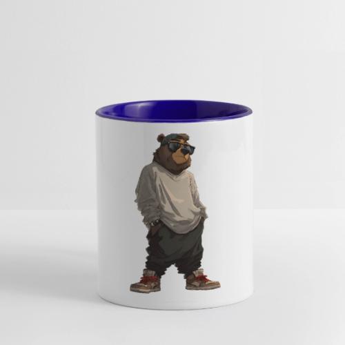 Urban Streetwear Bear Cool Apparel Design - Contrast Coffee Mug