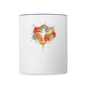 Ballet Dancer Drawing - Contrast Coffee Mug - white/cobalt blue - Front
