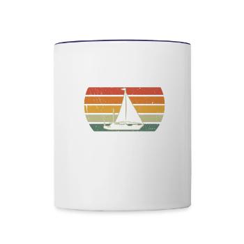 Retro Sailing Dad Like A Regular Dad But Cooler - Contrast Coffee Mug - white/cobalt blue - Front