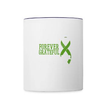 Transplant Survivor Organ Surgery Heart Recipient - Contrast Coffee Mug - white/cobalt blue - Front