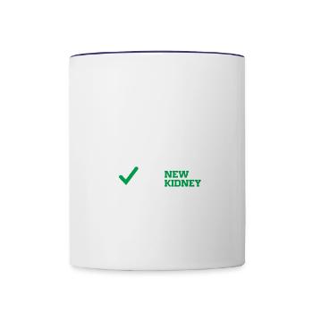 New Kidney Organ Surgery Transplant Recipient - Contrast Coffee Mug - white/cobalt blue - Front