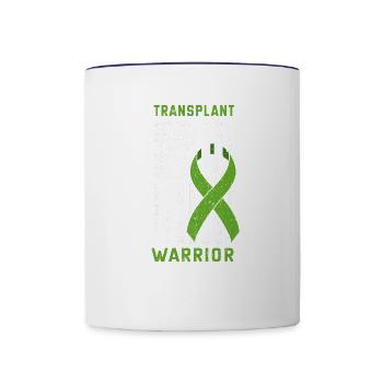 USA Patriotic American Organ Transplant Warrior - Contrast Coffee Mug - white/cobalt blue - Front