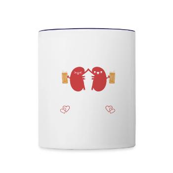 Kidney Buddies For Life Organ Donation Awareness - Contrast Coffee Mug - white/cobalt blue - Front