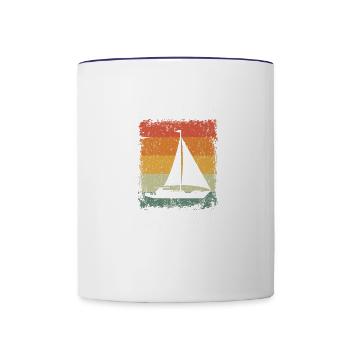 Vintage Sailing Dad Like A Normal Dad Only Cooler - Contrast Coffee Mug - white/cobalt blue - Front