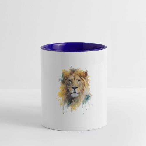 Watercolor Lion Portrait - Contrast Coffee Mug