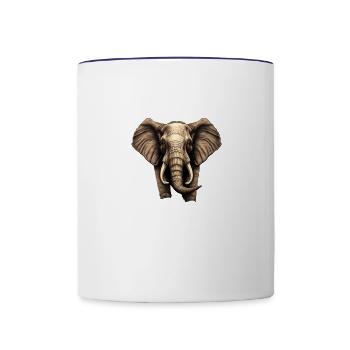 Elephant - Contrast Coffee Mug - white/cobalt blue - Front