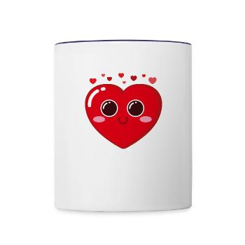 Heart - Contrast Coffee Mug - white/cobalt blue - Front