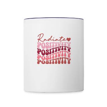 Radiate positivity - Contrast Coffee Mug - white/cobalt blue - Front