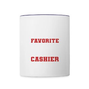 Favorite Position Diligent Staff Gift - Contrast Coffee Mug - white/cobalt blue - Front