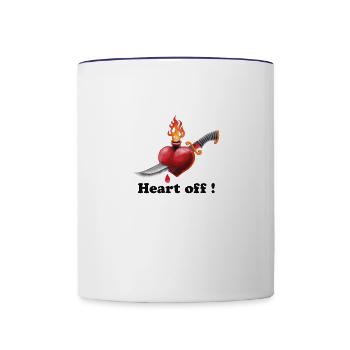 Valentin t-shirt for broken heart - Contrast Coffee Mug - white/cobalt blue - Front