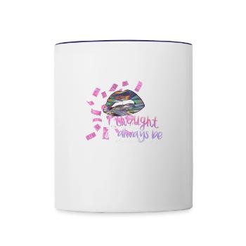 Money but no ego - Contrast Coffee Mug - white/cobalt blue - Front