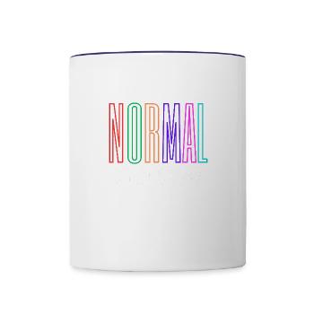 Normal is boring - Contrast Coffee Mug - white/cobalt blue - Front