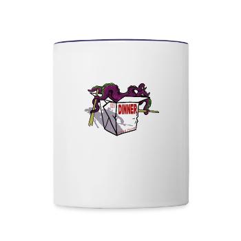 OCTOPUS DINNER MEAL BOX FOOD - Contrast Coffee Mug - white/cobalt blue - Front