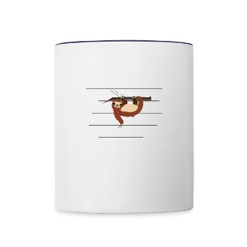 Sloth Whole Note Rest - Contrast Coffee Mug - white/cobalt blue - Front