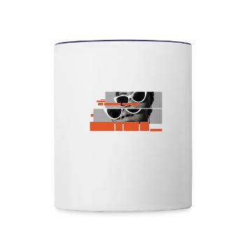 eyes woman - Contrast Coffee Mug - white/cobalt blue - Front