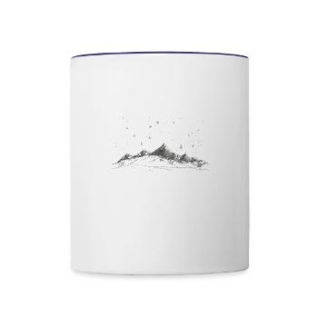 Night Starts and Mountain 2 - Contrast Coffee Mug - white/cobalt blue - Front