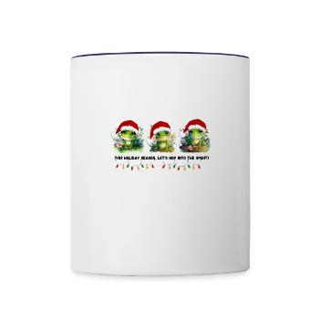 frog lover Christmas Design With Cute Quote - Contrast Coffee Mug - white/cobalt blue - Front