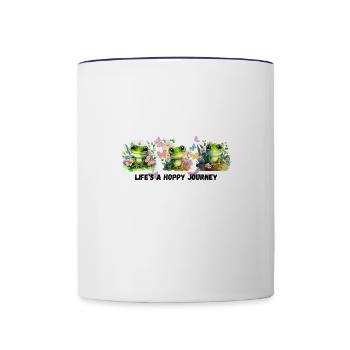 frog lover Christmas Design With Cute Quote - Contrast Coffee Mug - white/cobalt blue - Front