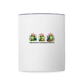 Cute Frog Lover Shirt with Quote - Contrast Coffee Mug - white/cobalt blue - Front